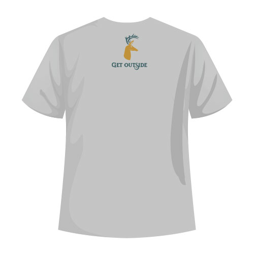 Deerwoode Reserve | Short-Sleeve T-Shirt, Maroon, White Logo, Giraffe.